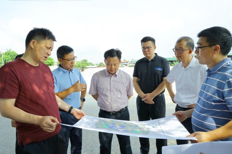 鎮領導調研督導環雞心島現代化產業園建設工作