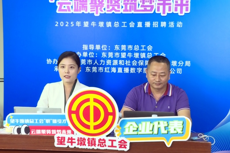 望牛墩鎮(zhèn)開展工會幫就業(yè)直播招聘活動，架起就業(yè)&ldquo;云橋梁&rdquo;